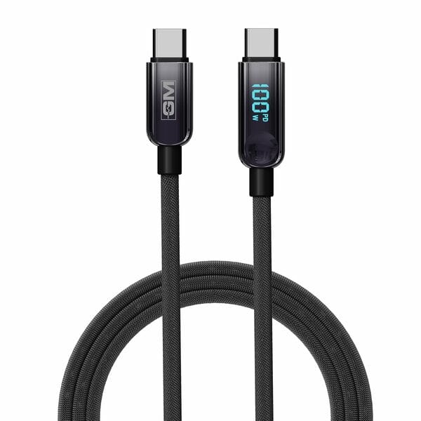 Buy GM G+ PD 100W Charging Cable with Invisible LED Indicator | Electroplated Wattage Display | Type-C to Type-C Fast Charging for Laptops, Tablets & Phones | 120cm Cord | 2-in-1 Charging & Transmittion on EMI