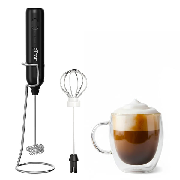 Buy pTron EaseMate Frother Z1 w/ Dual Spring Frother & Egg Whisk, 3-Speed Electric Frother for Milk/Coffee, Handheld Stand-up Design, Portable, Rechargeable, Stainless Steel Attachments (Black) on EMI