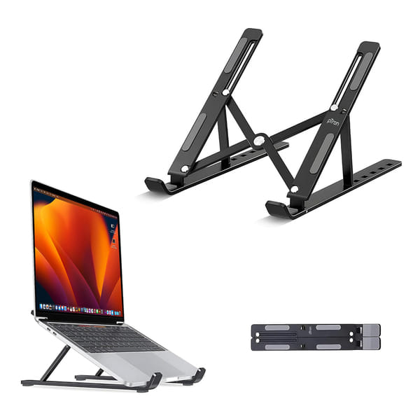 Buy pTron DeskMate M1 15.6" Laptop Stand, 7 Adjustable Height, Metal Alloy, Foldable, Portable Tabletop Laptop/Desktop Riser Stand Holder Compatible for MacBook, HP, Dell, Lenovo & All Other Notebook (Black) on EMI