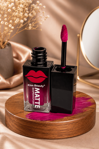 Buy Kiss Beauty Waterproof Velvet Matte Lip Color–Intense  Lip Gloss(Magenta Muse) on EMI