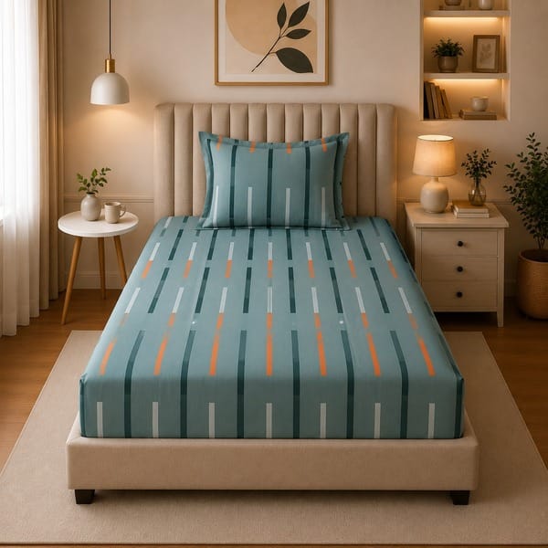 Buy LAYERS Blossom Single Bed Sheet | Soft & Comfortable Cotton Bedsheet for Everyday Use(5125490) on EMI