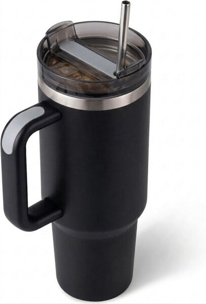 Buy Instaplay 1200 mL Stainless Steel Insulated Tumbler with Handle and Straw Lid |Compatible For Travel | Bpa-Free| Car Coffee Mug, Water Bottle Thermos for Hot Iced Drink (Black)  on EMI