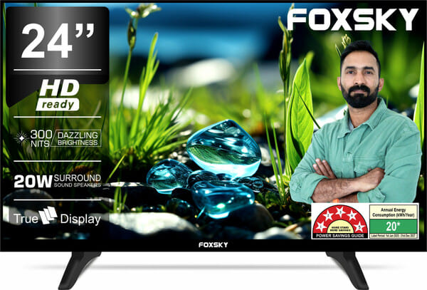 Buy Foxsky 60.96 cm (24 inch) HD Ready LED TV 24FSN With A+ Grade Panel (slim bezels) on EMI