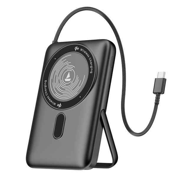 Buy boAt Energyshroom PB330 Pro Magnacharge 10000mAh Qi2 Magnetic Powerbank with 15W Wireless & 22.5W Wired Fast Charging (Ash Black) on EMI