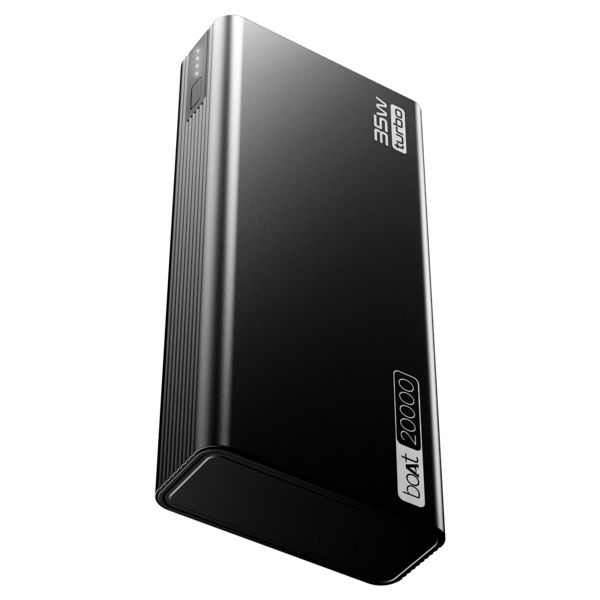 Buy boAt Energyshroom PB435 Turbo Powerbank with 35W Fast Charging, 20,000mAh, Aluminium Casing (Onyx Black) on EMI