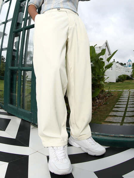 Buy Campus Sutra Men's Casual Pants (White) on EMI