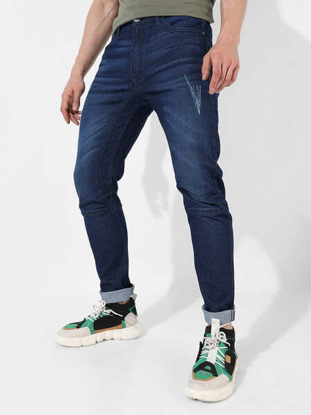 Buy Campus Sutra Men's Casual Pants (Blue) on EMI