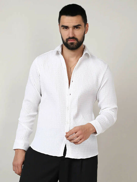 Buy Campus Sutra Men's Casual Shirt (White) on EMI