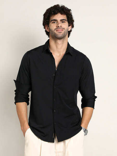 Buy Campus Sutra Men's Casual Shirt (Black) on EMI
