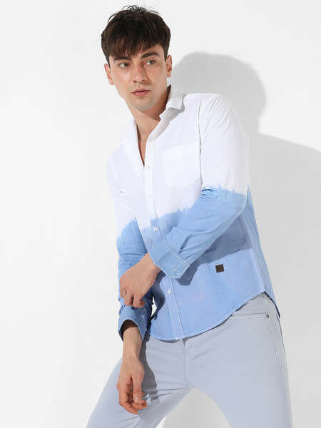 Buy Campus Sutra Men's Contrast Ombre Shirt on EMI