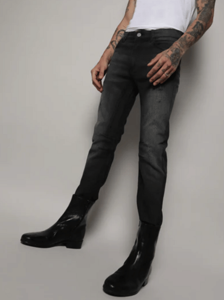 Buy Campus Sutra Minimal Side Distressed Denim Jeans for Men (Black) on EMI
