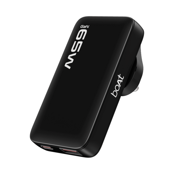 Buy boAt 65W GaN Nano Charger | 65W Fast Charger with GaN Chip, Smart IC Protection & Dual-Port Charging (Carbon Black) on EMI