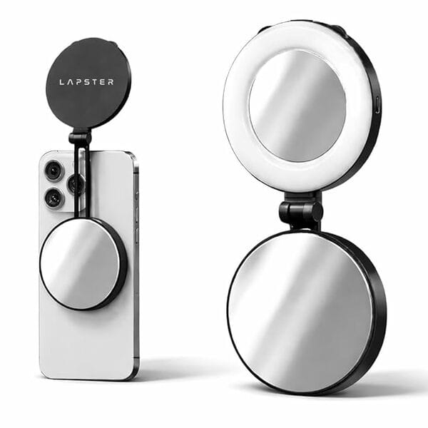 Buy Lapster Luma Flex Magnetic Selfie Ring Light with Makeup Mirror, 360° Rotatable, Type-C Rechargeable on EMI