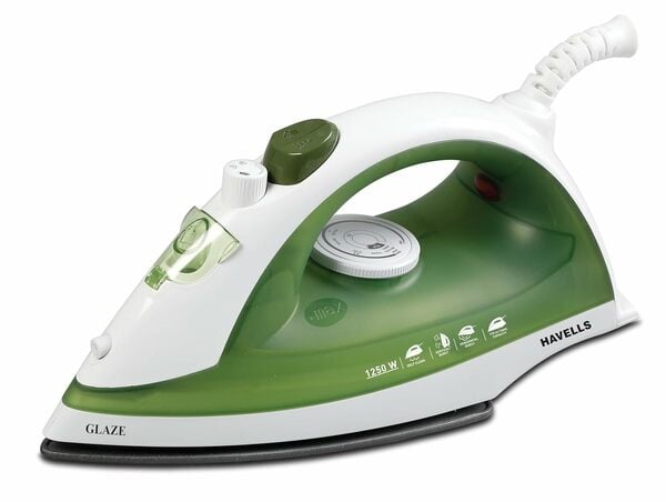 Buy Havells Glaze 1250 Watts Steam Iron with Self Cleaning Function|Vertical & Horizontal Ironing on EMI
