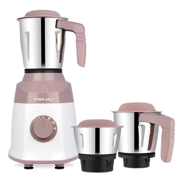 Buy Bajaj Duetto 500 W Mixer Grinder With 3 Stainless Steel Jars | Military Series | ISI Approved (Lilac) on EMI