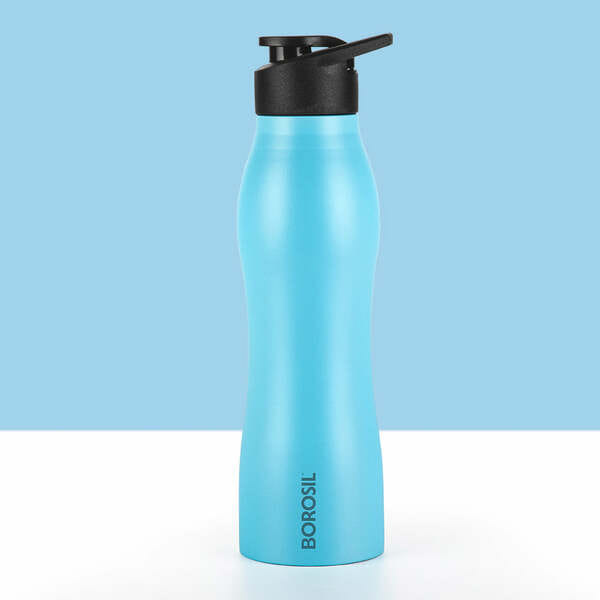 Buy Borosil GripGo Single Wall Bottle, Blue on EMI