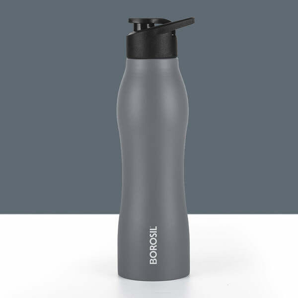 Buy Borosil GripGo Single Wall Bottle, GREY on EMI