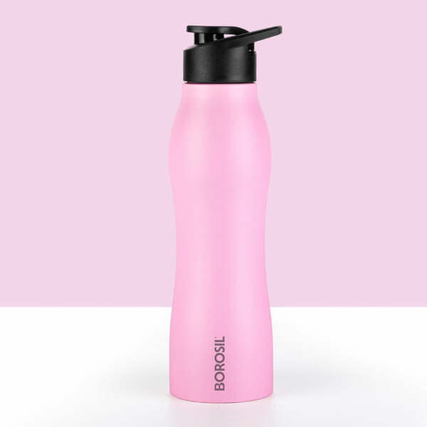Buy Borosil GripGo Single Wall Bottle, PINK on EMI