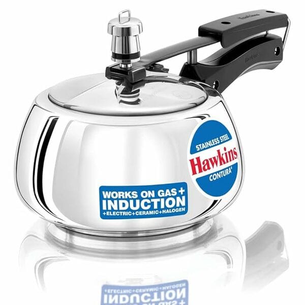Buy Hawkins 2 Litre Contura Pressure Cooker, Stainless Steel Inner Lid Cooker, Induction Cooker, Silver on EMI