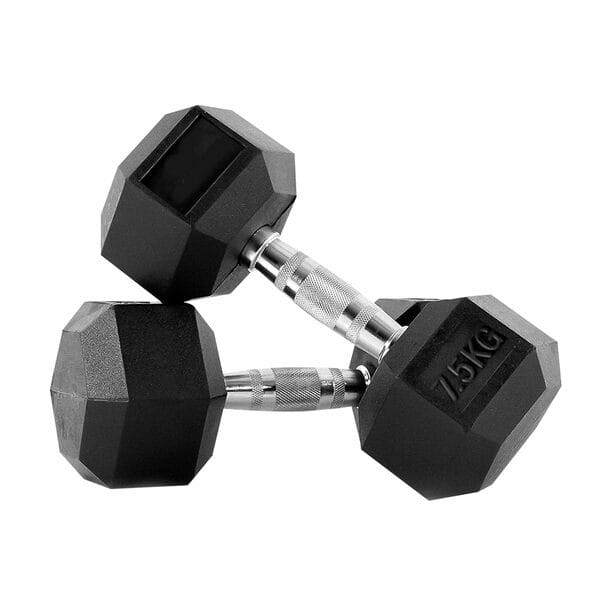 Buy Slovic Dumbbell Set 15 KG (7.5 KG x 2) | Hexa Dumbbells Set for Home Workout | 15 KG Dumbbells Pair for Exercise | Gym Equipment for Home Workout on EMI