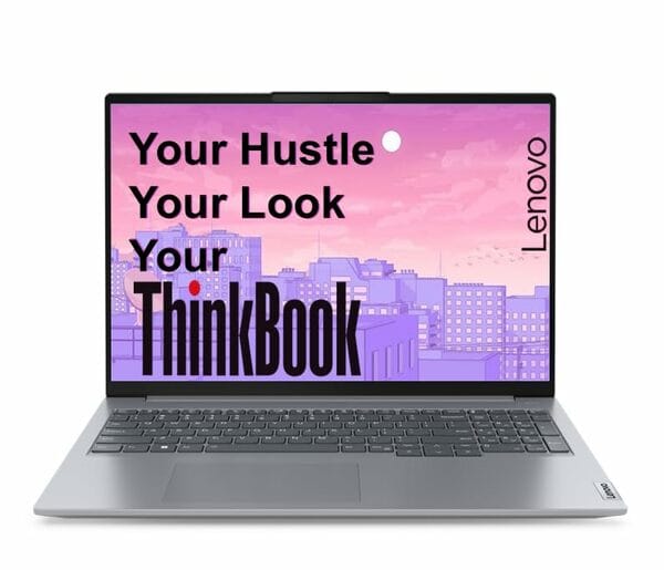 Buy Lenovo ThinkBook 16 AMD Ryzen 5 7535HS (8GB RAM/512GB SSD/Win 11 Home/Office 2024/Backlit Keyboard/Fingerprint) 16" WUXGA IPS 300 Nits Thin & Light Laptop/Aluminium Top/1.7kg, 21MWA0BRIN on EMI