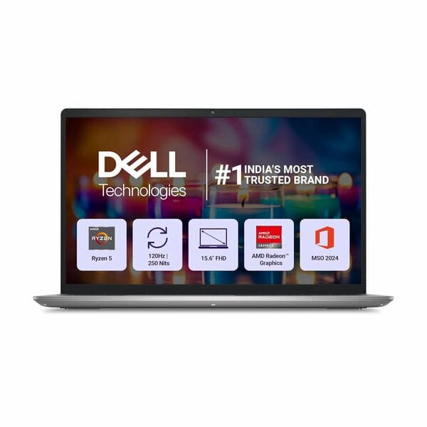 Buy Dell 15, AMD Ryzen 5-7530U, 16GB RAM, 512GB SSD, FHD IPS, 15.6"/39.62cm, Windows 11, MSO 2024, Platinum Silver, 1.67kg, [Dell 15], 120Hz, Standard Keyboard, 15 Month McAfee, Thin & Light, Laptop on EMI