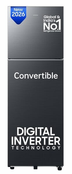 Buy Samsung 256 L 3 Star Convertible Inverter Frost-Free Double Door Fridge (Black) on EMI