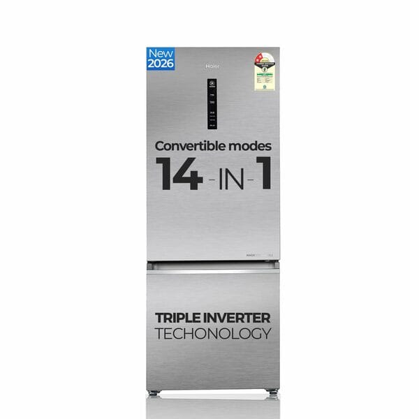 Buy Haier 355L Frost-Free Double Door 2 Star Refrigerator with Freezer at Bottom on EMI
