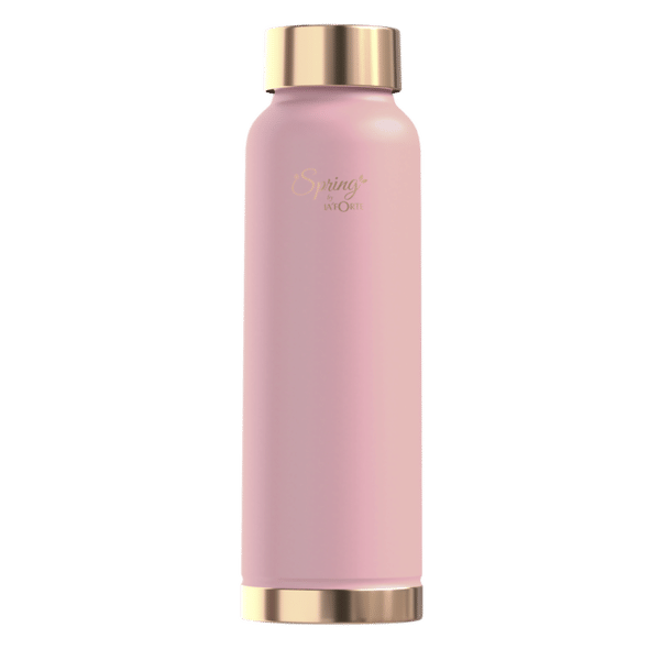 Buy LA' FORTE Pure Copper Water Bottle 1000ml (1 Litre) - Joint Free, Seamless Heavy Copper Flask with Food Grade Coating (Apricot) on EMI