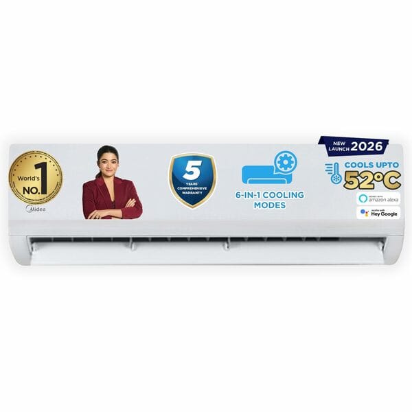 Buy Midea 1Ton 5S,New Star  Rated Split AC MAI12SR5R36W0 on EMI