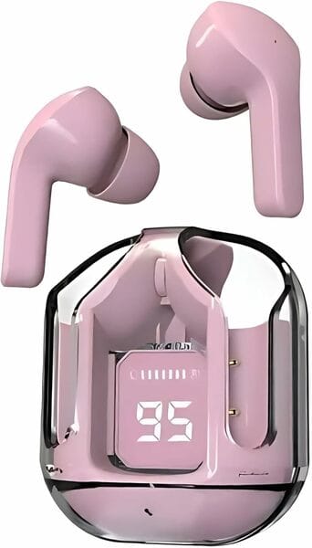 Buy KUNST Bluetooth 5.3 TWS Earbuds, Transparent Case, HD Sound, Pink on EMI