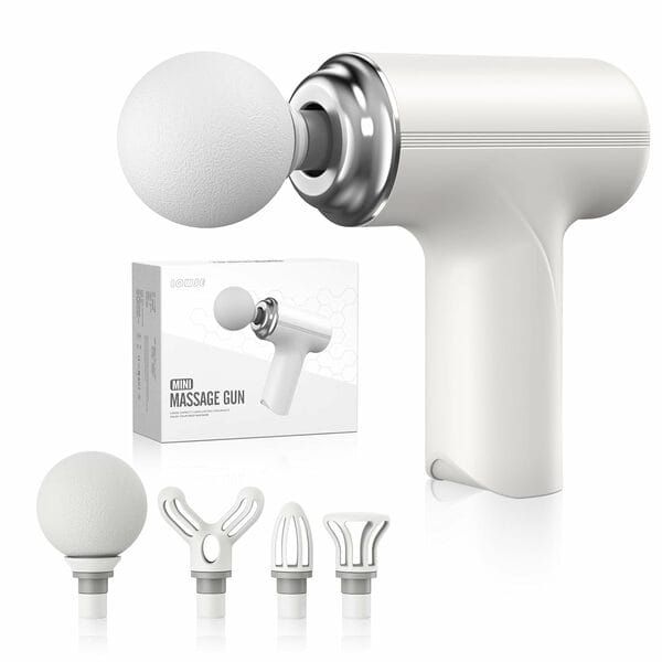 Buy KUNST Portable Massage Gun, 6 Speeds, 4 Heads, Deep Tissue Muscle Relief on EMI