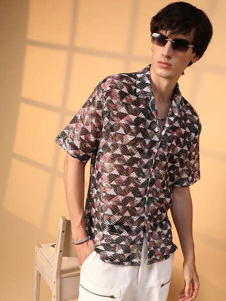 Buy Cahoot Men's Casual Cotton Blend Regular Fit Shirts Multi-Color on EMI
