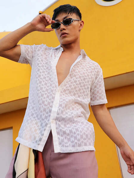 Buy Cahoot Men's Casual Man Made Fabric Regular Fit Shirts White on EMI
