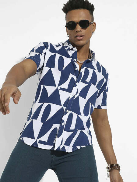 Buy Cahoot Men's Casual Viscose Regular Fit Shirts Multi-Color on EMI