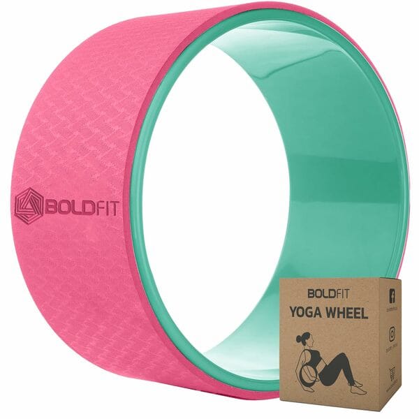 Buy Boldfit Yoga Wheel For Stretching for Back Bends, Workout, Exercise Roller Equipment Yoga Chirp Wheel - 12Inch (Pink & Green) on EMI