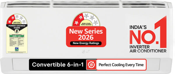 Buy LG 2026 Model 0.8 ton 2 Star Split Smart Inverter Faster Cooling and Energy Saving, AI Convertible 6-in-1 Cooling(AS-Q11KNVE, White) on EMI