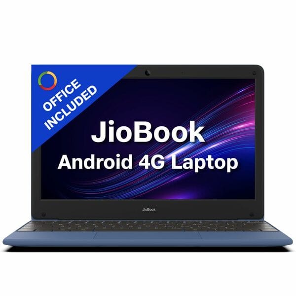 Buy JioBook 11 with Lifetime Office/Android Laptop Mediatek 8788 (JioOS) Octa-core/4GB RAM/64 eMMC Storage/Thin and Light Laptop (11.6 inch, 990 grams) on EMI