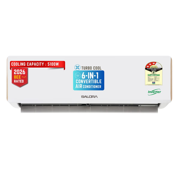 Buy Salora 1.5 Ton 3 Star ( BEE RATING : 2026 ), 6-in-1 Convertible, Inverter Split AC (100% Copper, Heavy-Duty Cooling at 52 Degree Celsius,SSI18CD3XCE26) on EMI