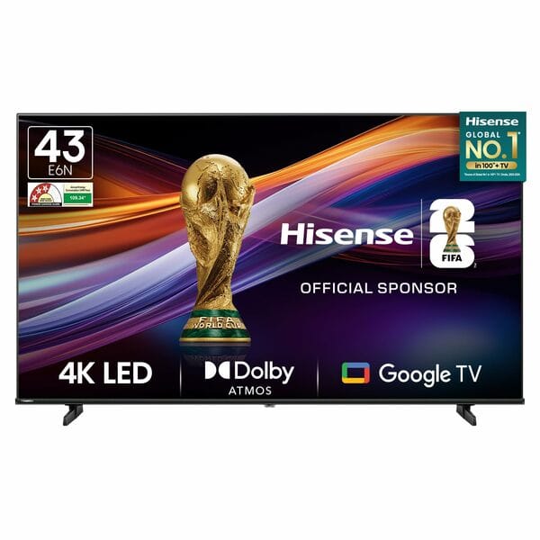 Buy Hisense 108 cm (43 inches) E6N Series 4K Ultra HD Smart LED Google TV 43E6N (Black) on EMI