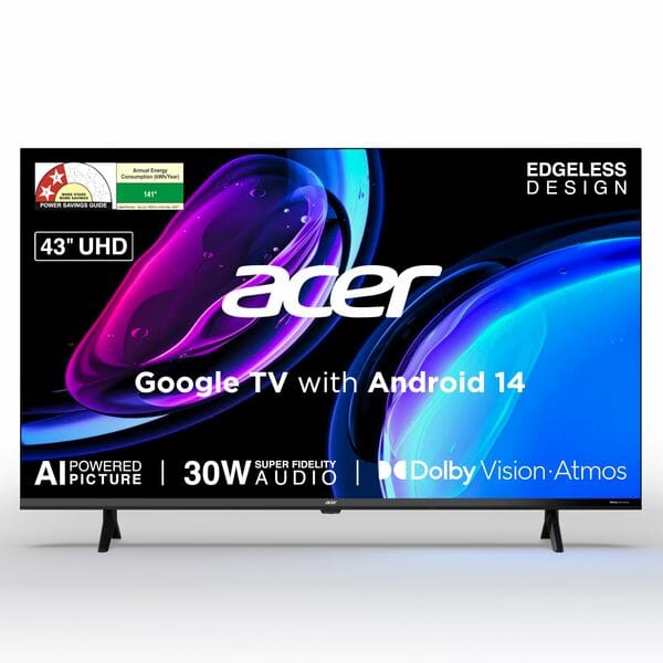 Buy Acer 108 cm (43 inches) Ultra I Series 4K Ultra HD Smart LED Google TV AR43UDGGU2875BD on EMI