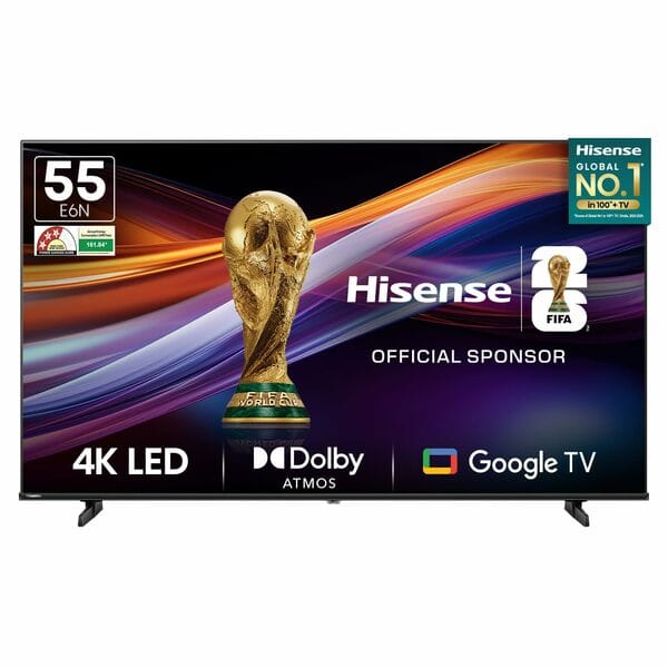 Buy Hisense 139 cm (55 inches) E6N Series 4K Ultra HD Smart LED Google TV 55E6N (Black) on EMI