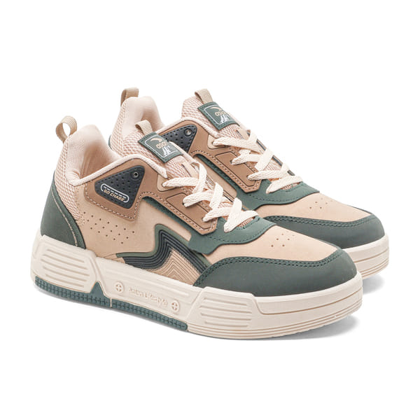 Buy Asian Lifestyle-01 Men’s Stylish Casual Sneakers | Low Top Colourblocked Boys Sneakers ( Beige Leaf Green ) on EMI