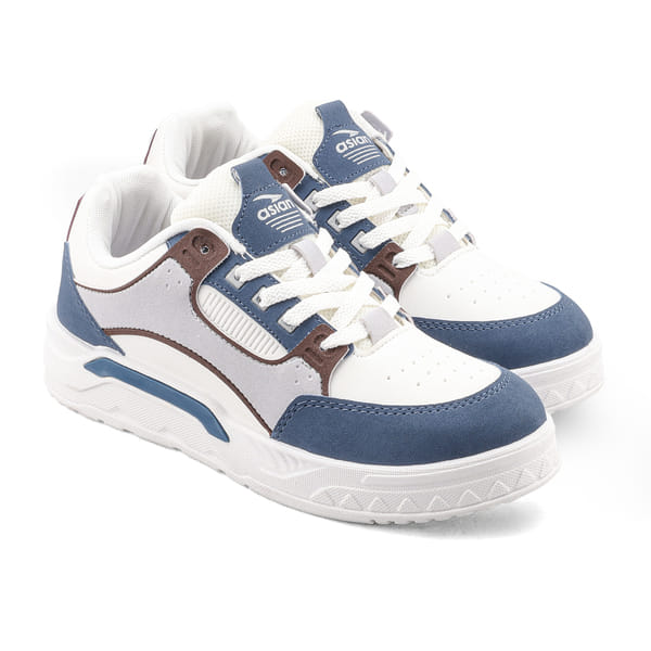 Buy Asian Nexus-02 Men’s Stylish Casual Sneakers | Low Top Colourblocked Boys Sneakers ( Offwhite Sky ) on EMI