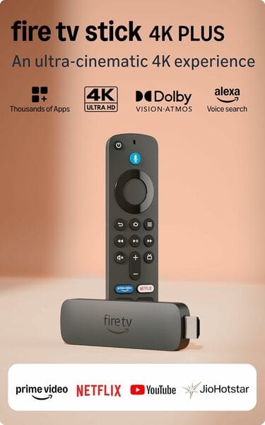 Buy Amazon Fire TV Stick 4K Plus (newest model), Alexa Voice Search, Cinematic 4K streaming with HDR10+, Wi-Fi 6, Dolby Vision/Atmos on EMI