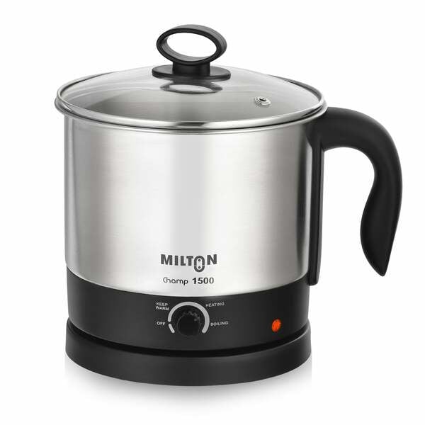 Buy Milton Champ 1.5L 600W Electric Multi Cook Kettle with Steamer on EMI