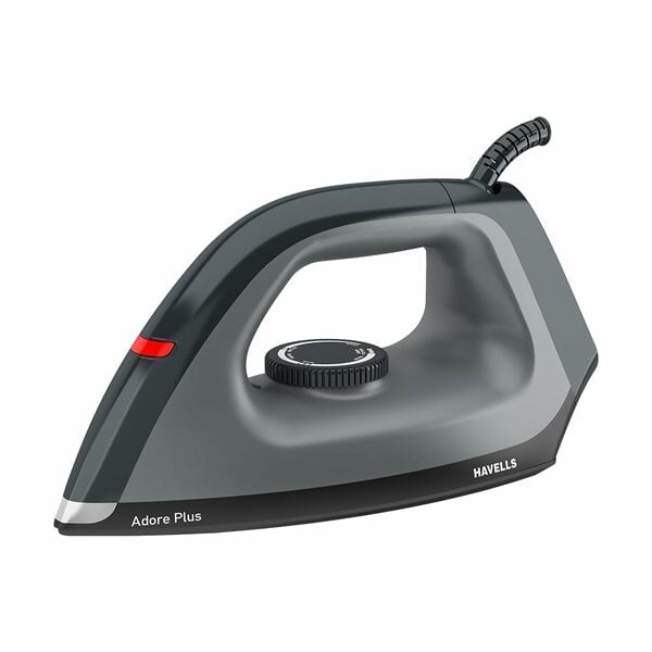 Buy Havells Dry Iron Adore Plus 1100 Watts, Iron Press, Greblon Non Sick Soleplate with German Technology, Shock Proof Body, Aerodynamic Design, 360° Swivel Cord, 2 Year Manufacturer Warranty (Black) on EMI