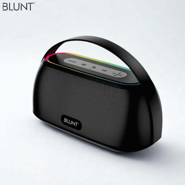 Buy BLUNT SOUNDWAVE T4 – 18W RGB Bluetooth Speaker with 12H Playtime, TWS, FM & More(Black) on EMI