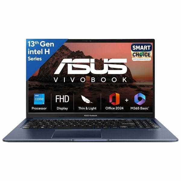 Buy ASUS Vivobook 15,Intel Core i5 13th Gen 13420H,16GB RAM, 512GB SSD, FHD 15.6",Windows 11, , Quiet Blue, 1.70 kg, X1502VA-BQ836WS,Intel UHD iGPU, M365 Basic * Laptop on EMI