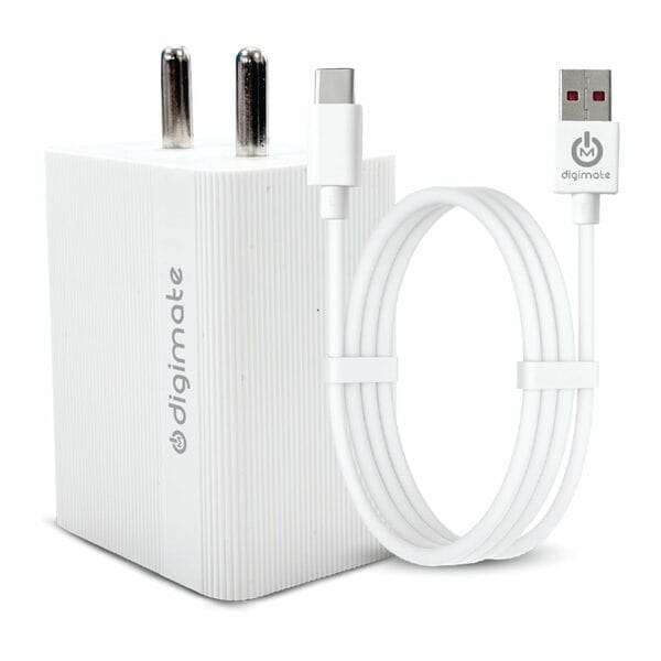 Buy Digimate Voltedge 100W Super Vooc Dash Charger With 1.5 Meter USB to Type C Cable (DG-VOLT-100, White) on EMI